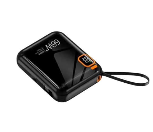 Baterie externa, 2 CABLU: X1 Lightning, X2 USB-C, 66W, incarcare rapida, 10000mAh