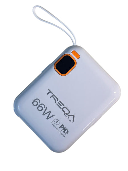 Baterie externa, 2 CABLU: X1 Lightning, X2 USB-C, 66W, incarcare rapida, 10000mAh