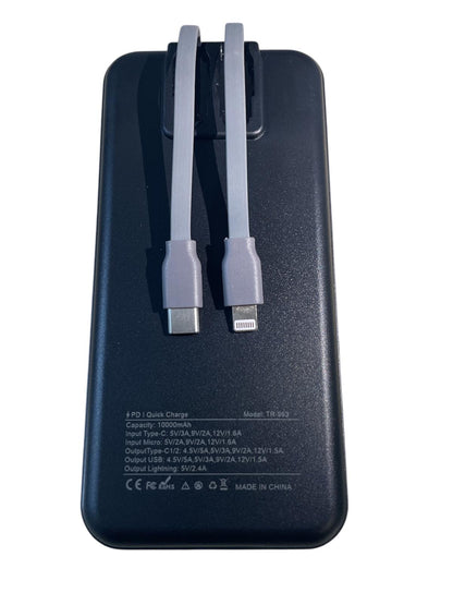 Baterie externa, 10.000 mAh, două cabluri,TYP-C, IOS.