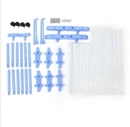 Uscator Vertical pentru Rufe Haine Mobil si Pliabil pentru Spatii Mici, Suport Umerase  Inaltime 170cm Albastru