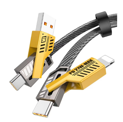 Cablu 4 in 1 Incarcare Ultra-Rapida si Tranfer de Date, USB, Type-C, Lighting (iPhone)