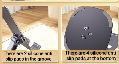 Suport telefon rotativ 360°, ajustabil, portabil,argint, pentru birou si calatorii