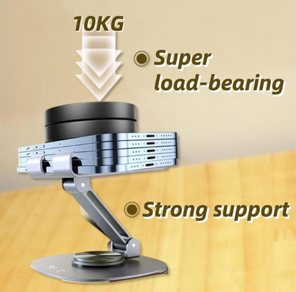 Suport telefon rotativ 360°, ajustabil, portabil,argint, pentru birou si calatorii