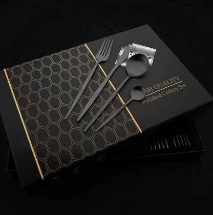 Set tacamuri in stil portughez 24 piese, otel inoxidabil,4 variante de colori