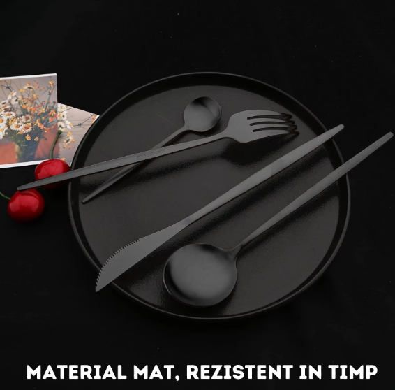 Set tacamuri in stil portughez 24 piese, otel inoxidabil,4 variante de colori