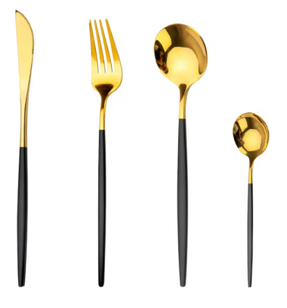 Set tacamuri in stil portughez 24 piese, otel inoxidabil,4 variante de colori