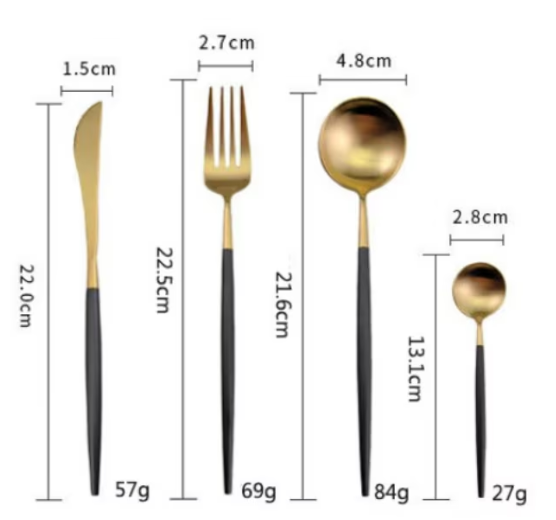 Set tacamuri in stil portughez 24 piese, otel inoxidabil,4 variante de colori