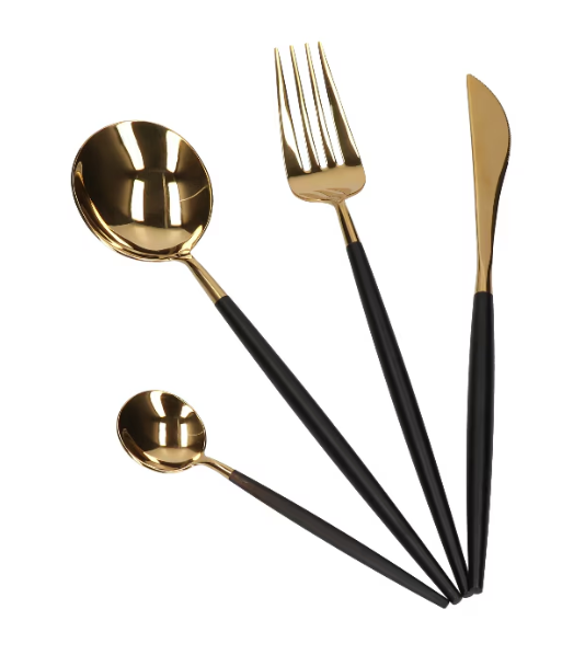 Set tacamuri in stil portughez 24 piese, otel inoxidabil,4 variante de colori