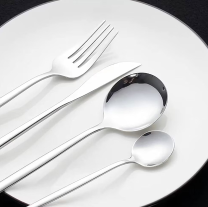 Set tacamuri in stil portughez 24 piese, otel inoxidabil,4 variante de colori