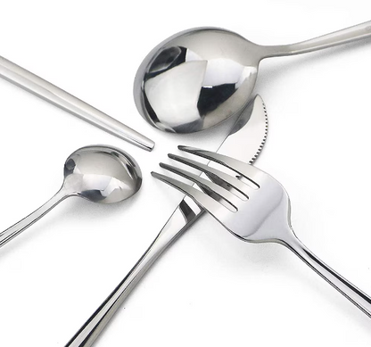 Set tacamuri in stil portughez 24 piese, otel inoxidabil,4 variante de colori