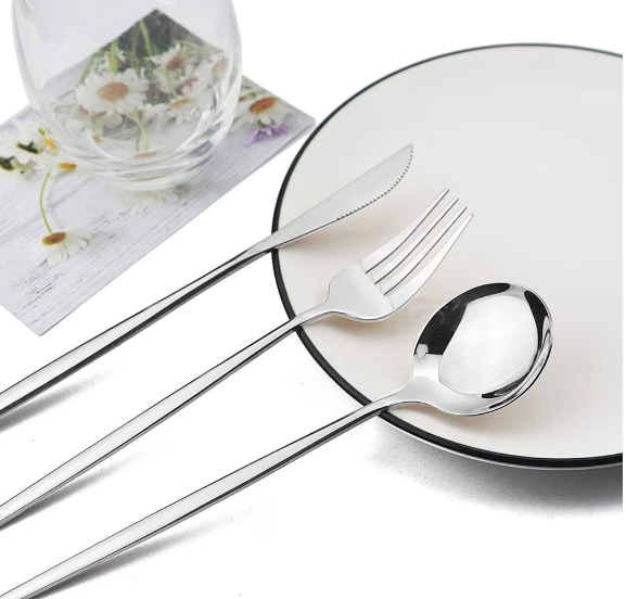 Set tacamuri in stil portughez 24 piese, otel inoxidabil,4 variante de colori