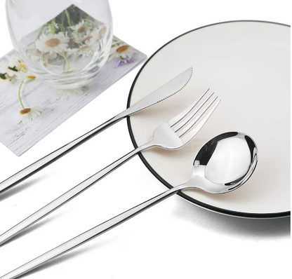 Set tacamuri in stil portughez 24 piese, otel inoxidabil,4 variante de colori