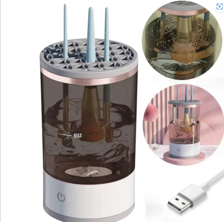 Aparat de Curatat pensule de machiaj, Usuca Rapid, Portabil, Alimentare USB, Uz casnic, Ideal pentru make-up artisti, 2-in-1, spalare si uscare