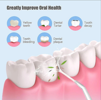 Irigator oral Portabil PPS Pulse pentru dus bucal,  Capete Curatare Anti-Tartru, Rezervor 200 ml, Roz Pastel, verde si alb
