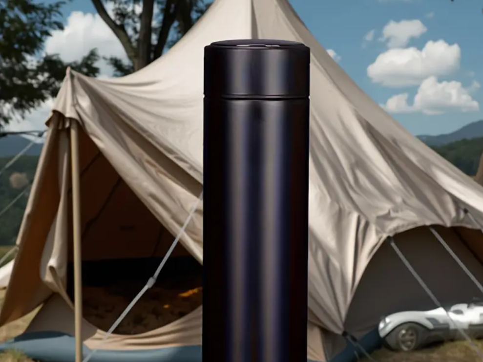 Termos smart cu afisaj led , afisarea temperaturii, pastreaza bautura fierbinte sau rece timp de 12 ore, otel inoxidabil, capacitate 500 ml Negru