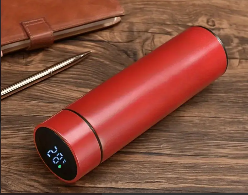 Termos smart cu afisaj LED , Afisarea Temperaturii, Pastreaza Bautura Fierbinte sau Rece timp de 12 ore, Otel Inoxidabil, Capacitate 500 ml