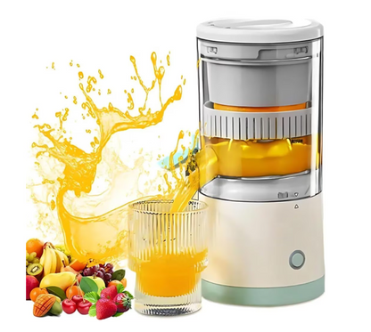 Storcator electric de citrice portabil, 45W, alb-turcoaz, capacitate 500ml, cu cablu USB si perie de curatare