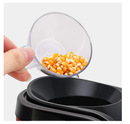 Aparat cu Aer Cald de facut Popcorn , fara Ulei, 3min Preparare 1200W, Recipient dozator Boabe, Rosu