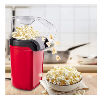 Aparat cu Aer Cald de facut Popcorn , fara Ulei, 3min Preparare 1200W, Recipient dozator Boabe, Rosu