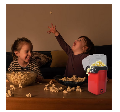 Aparat cu Aer Cald de facut Popcorn , fara Ulei, 3min Preparare 1200W, Recipient dozator Boabe, Rosu