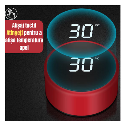 Termos smart cu afisaj LED , Afisarea Temperaturii, Pastreaza Bautura Fierbinte sau Rece timp de 12 ore, Otel Inoxidabil, Capacitate 500 ml