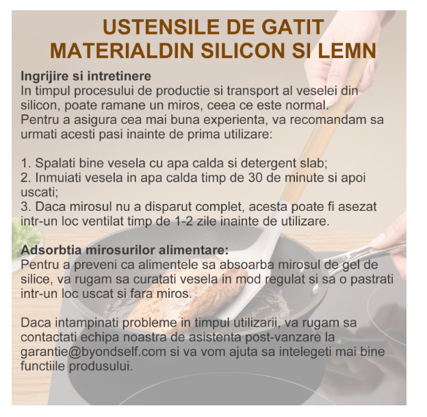 Set 12 ustensile bucatarie, Lemn/Silicon, Suport inox, Antiaderente, Termorezistente bej