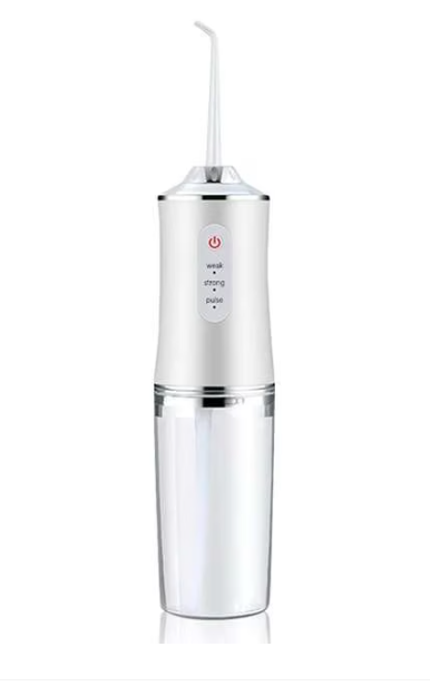 Irigator oral Portabil PPS Pulse pentru dus bucal,  Capete Curatare Anti-Tartru, Rezervor 200 ml, Roz Pastel, verde si alb